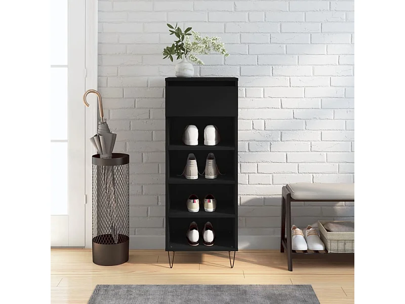 Scarpiera Nera 40x36x105 cm MDF