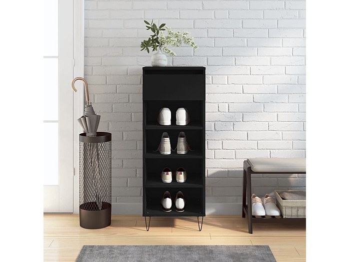 Meuble à Chaussures étagère à Chaussures - Chêne Sonoma 40x36x105cm Bois D Ingenierie Meuble Pro Frco39682
