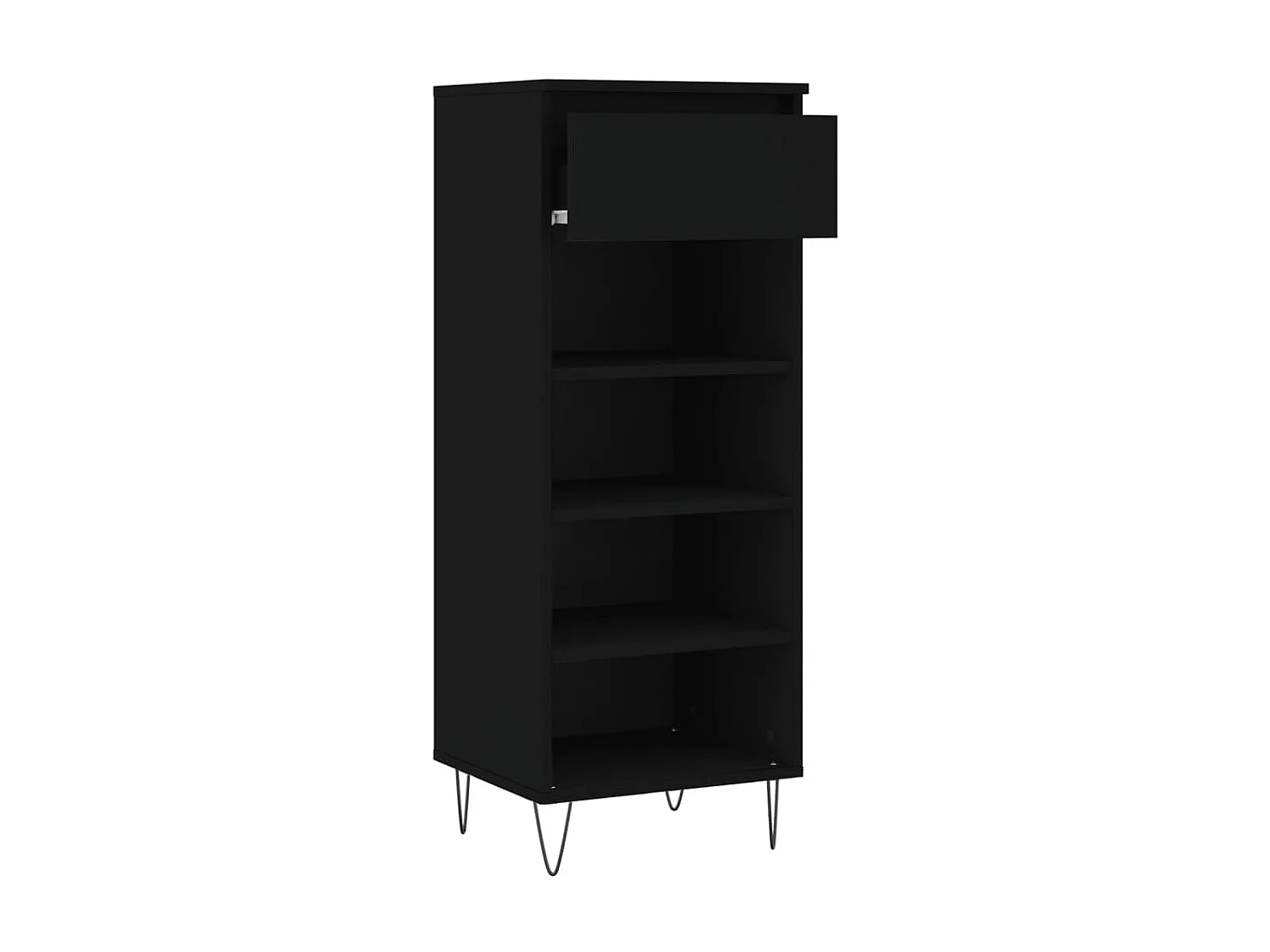 Schoenenkast Zwart 40x36x105 cm Bewerkt hout