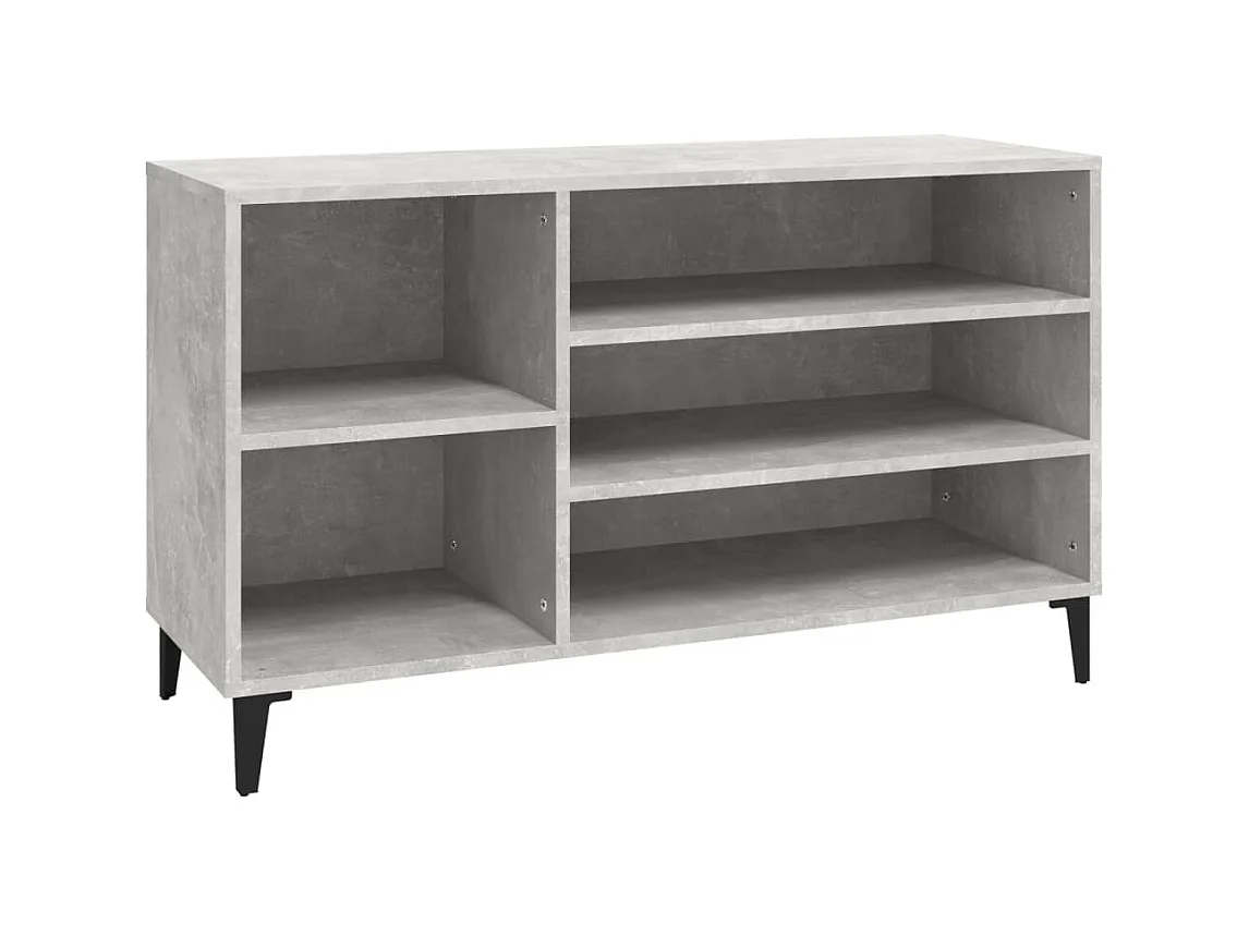 Schoenenkast Betongrijs 102x36x60 cm Bewerkt hout