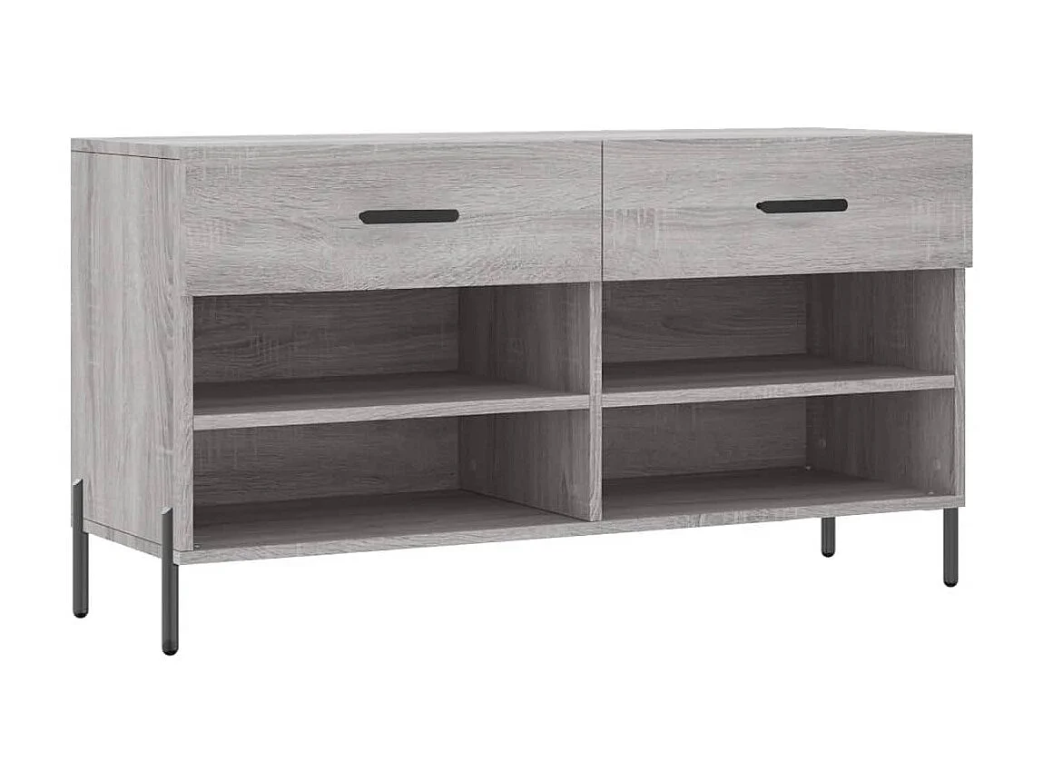Sonoma grijze schoenenbank 102x35x55 cm samengesteld hout