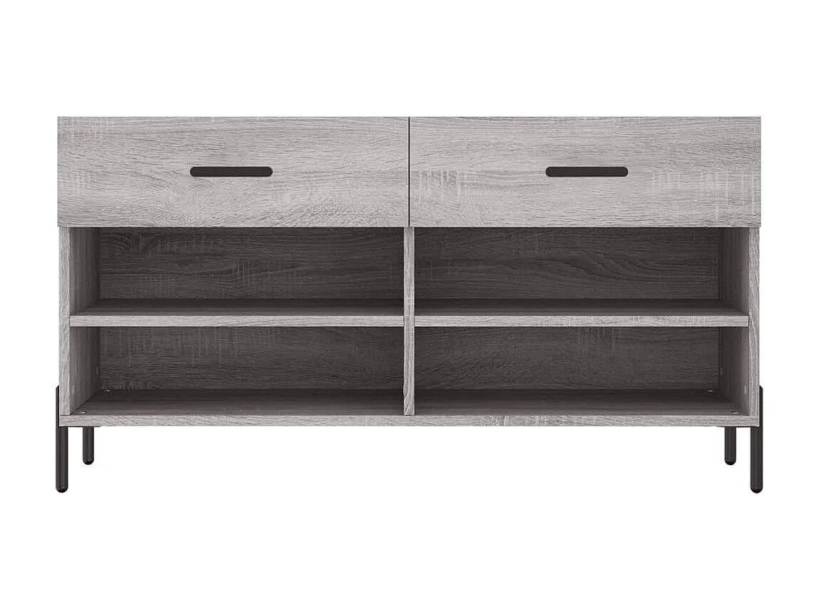 Sonoma grijze schoenenbank 102x35x55 cm samengesteld hout