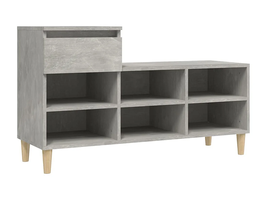 Scarpiera Grigio cemento 102x36x60 cm MDF
