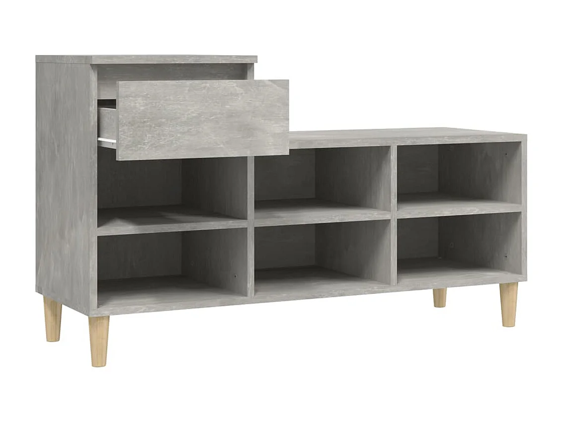 Scarpiera Grigio cemento 102x36x60 cm MDF