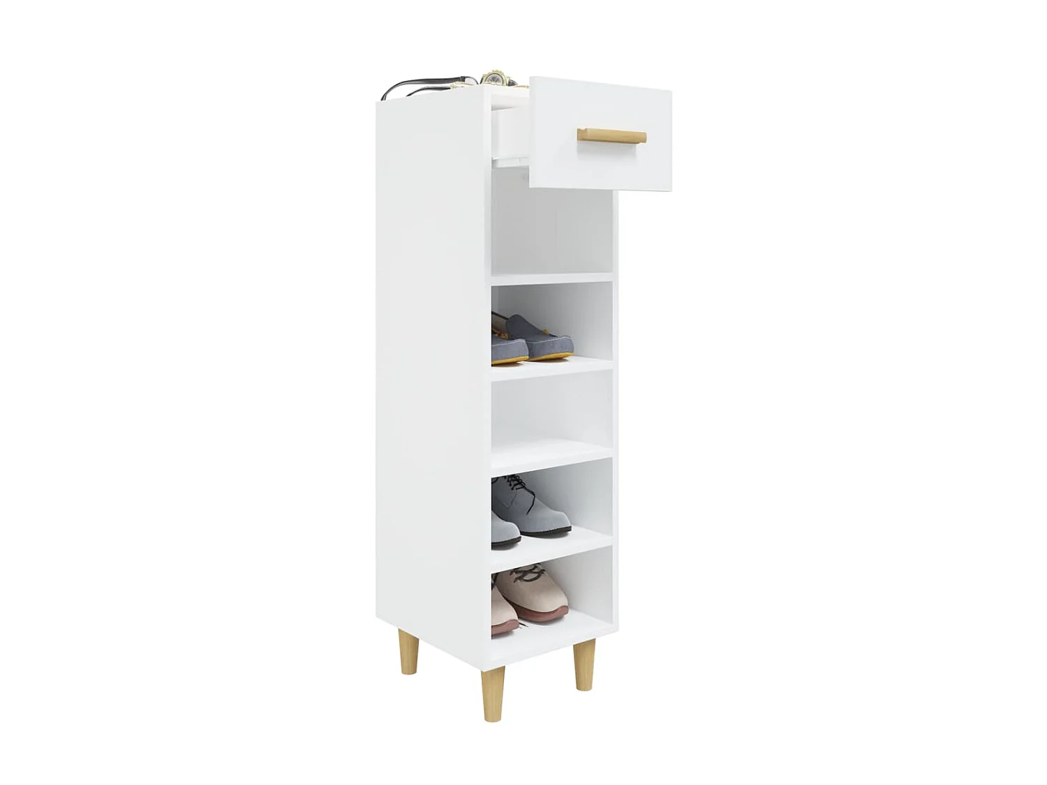 Scarpiera Bianco lucido 30x35x105 cm MDF