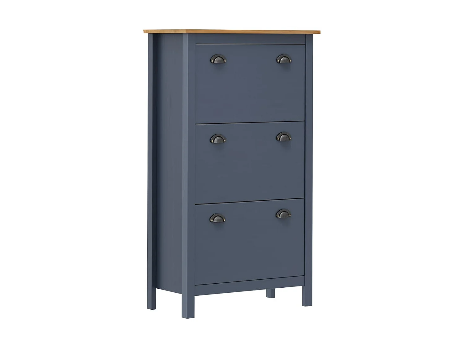 Armoire à chaussures Hill Gris 72x35x124 cm Bois de pin solide