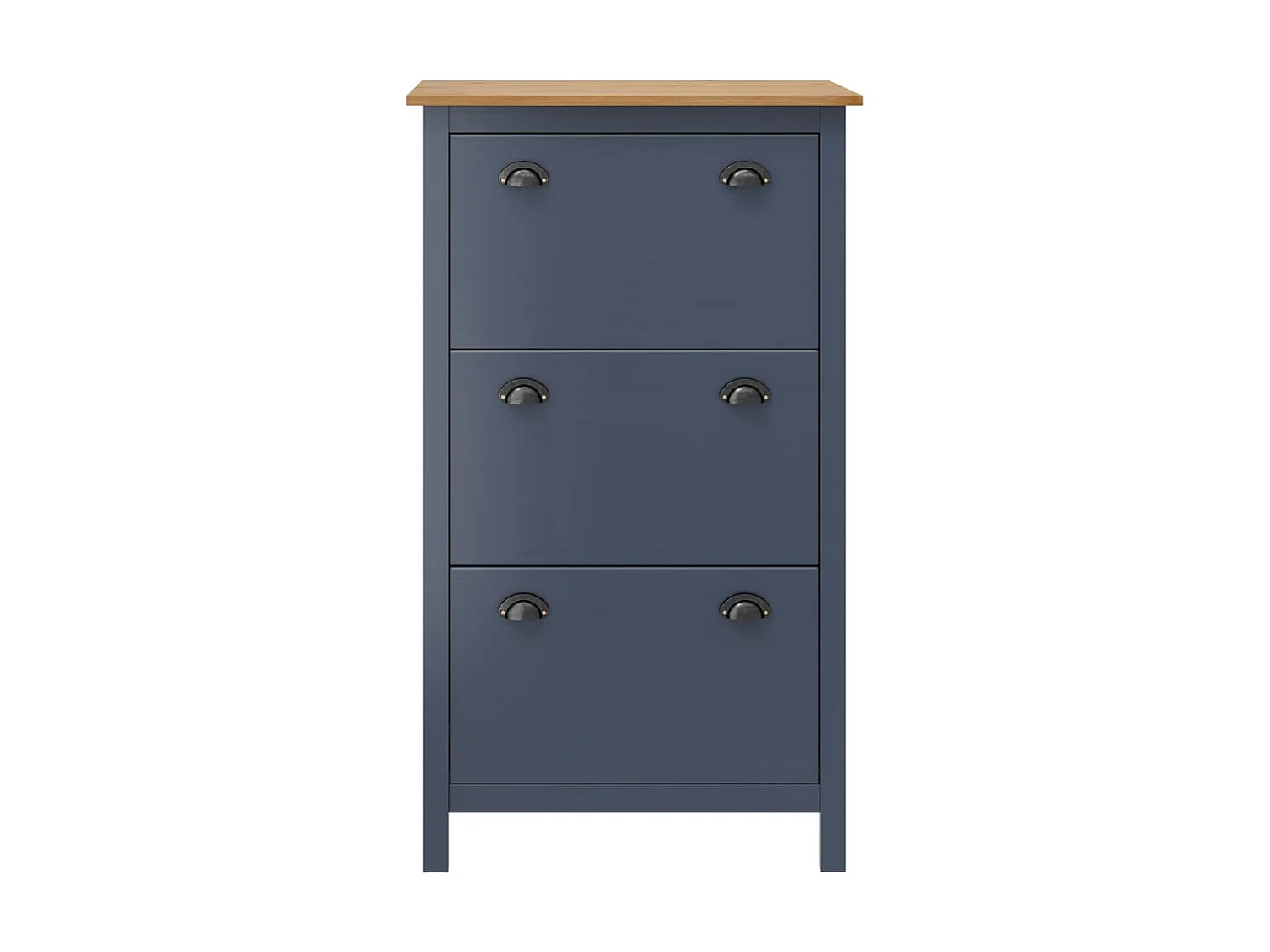 Armoire à chaussures Hill Gris 72x35x124 cm Bois de pin solide