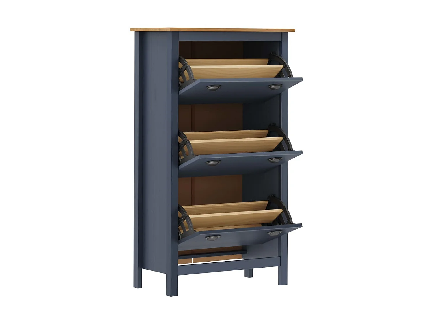 Armoire à chaussures Hill Gris 72x35x124 cm Bois de pin solide