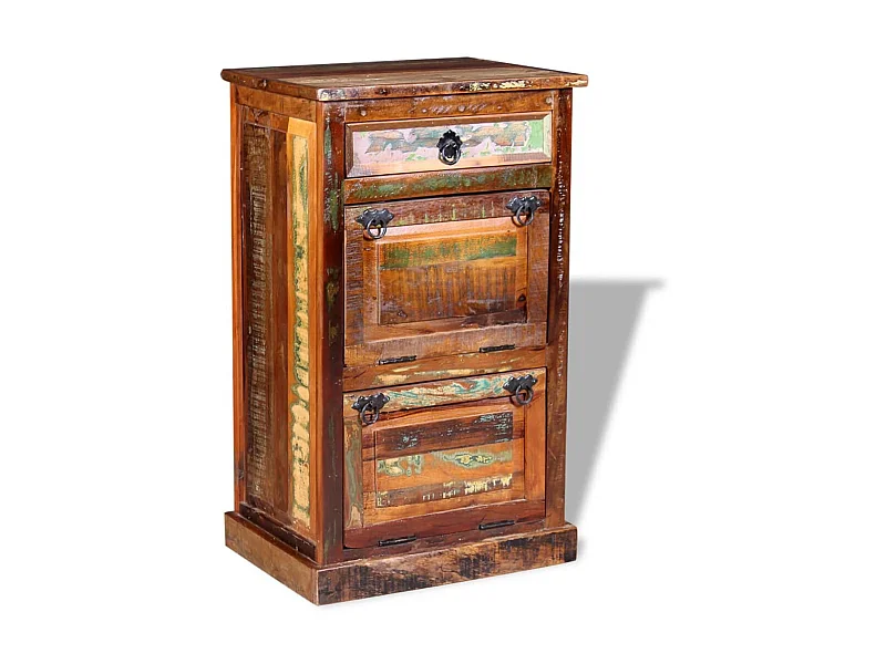 Armoire à chaussures 4 couches avec tiroir Bois de récupération