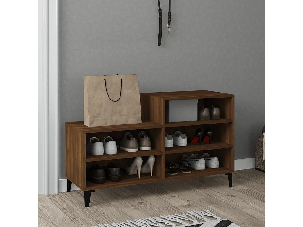 Armoire à chaussures Chêne marron 102x36x60cm Bois d'ingénierie