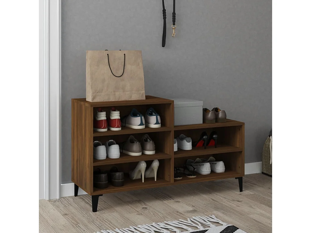 Armoire à chaussures Chêne marron 102x36x60cm Bois d'ingénierie