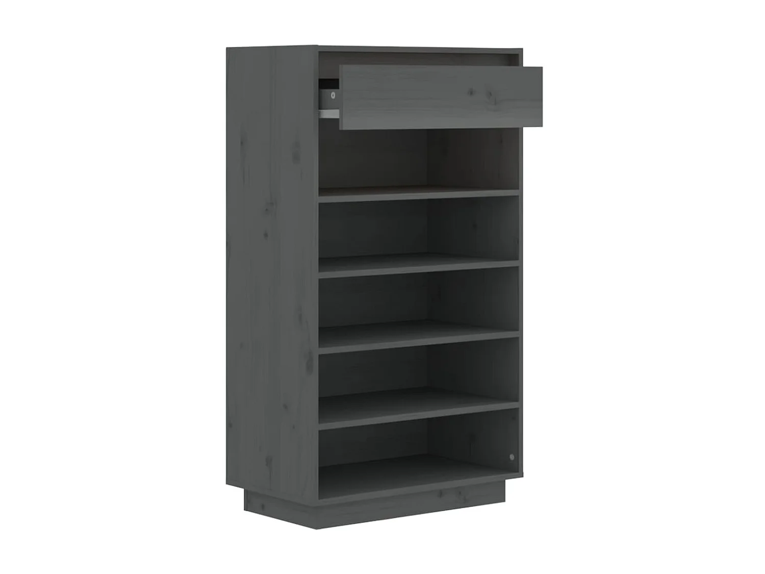 Scarpiera Grigia 60x34x105 cm Legno di pino massiccio