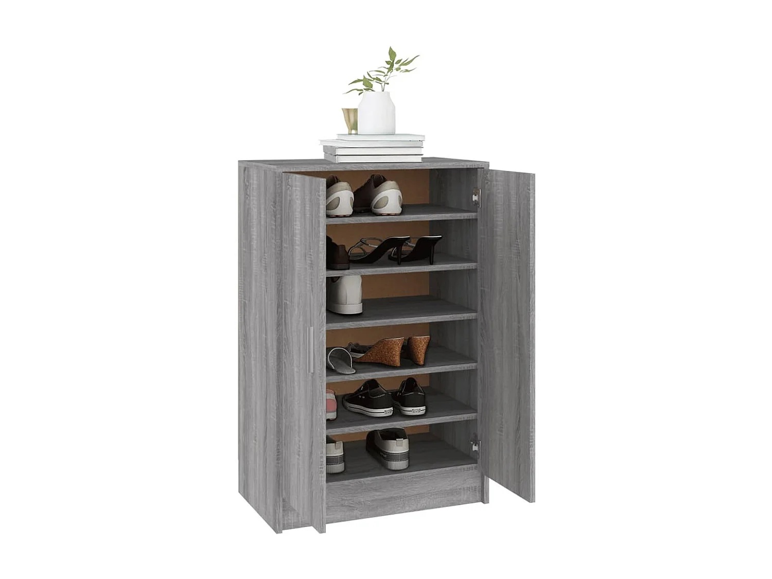 Sapateira Sonoma cinza 60x35x92 cm Madeira trabalhada