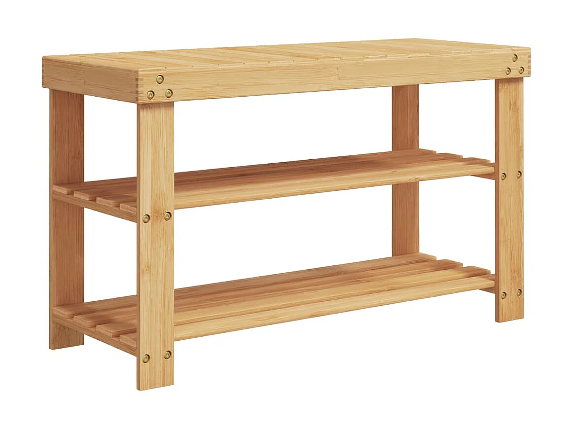étagère à chaussures 3 niveaux 70x27,5x45 cm bambou