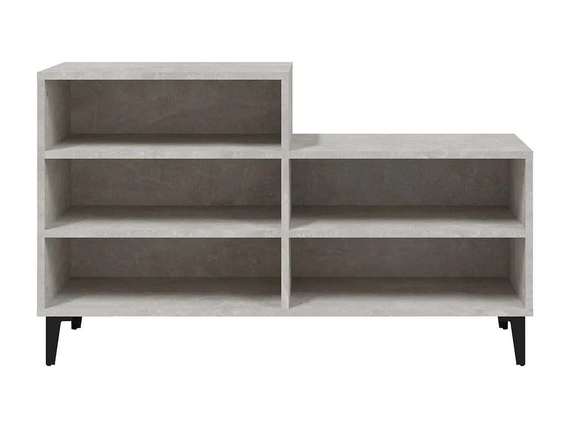 Schuhschrank Betongrau 102x36x60 cm Holzwerkstoff