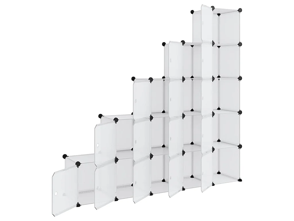 Cubos de armazenamento 15 unidades com portas PP transparente