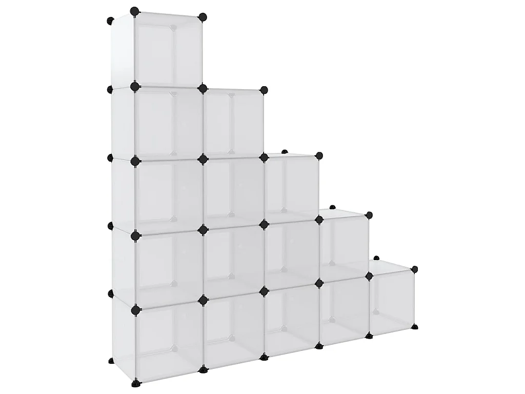 Cubos de armazenamento 15 unidades com portas PP transparente
