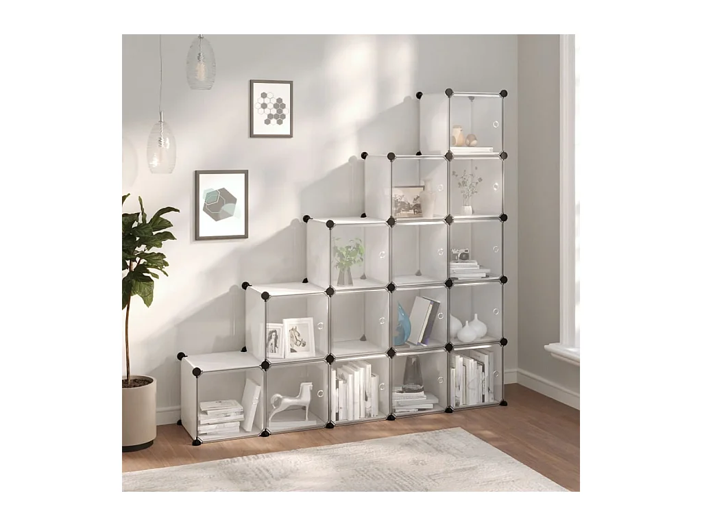 Cubes de rangement 15 pcs avec portes Transparent PP