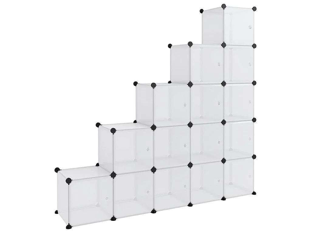 Aufbewahrungswürfel 15 Stück mit Türen Transparentes PP