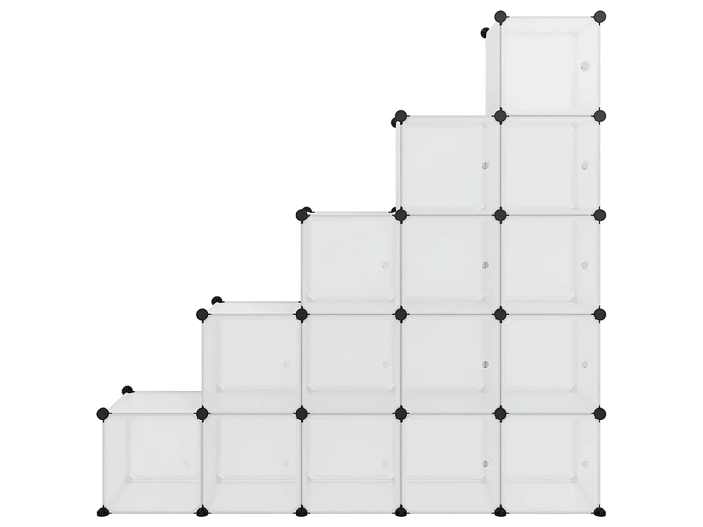 Aufbewahrungswürfel 15 Stück mit Türen Transparentes PP