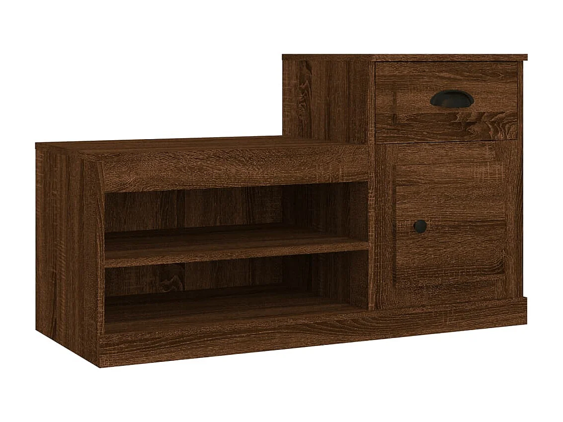 Armoire à chaussures chêne marron 100x42x60cm bois d'ingénierie