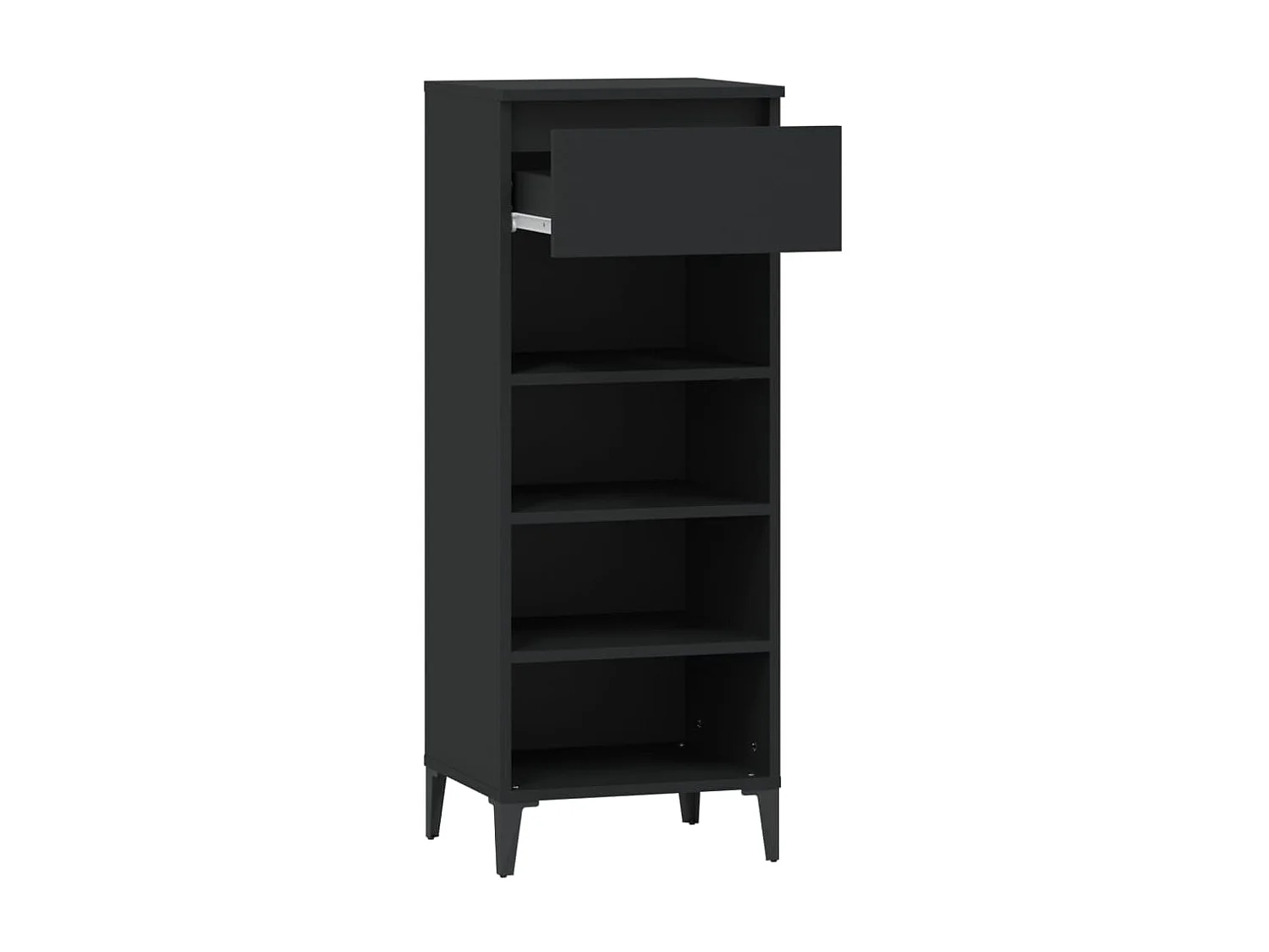 schoenenrek Zwart 40x36x105 cm Bewerkt hout