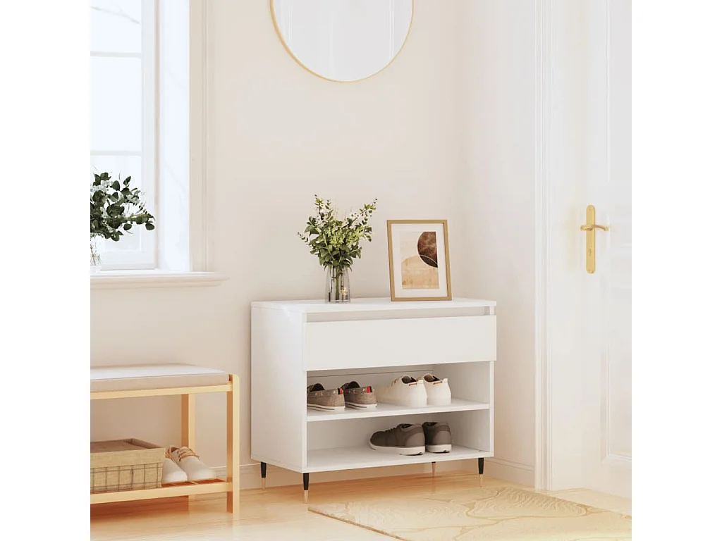 Armoire à chaussures Blanc 70x36x60 cm Bois d'ingénierie