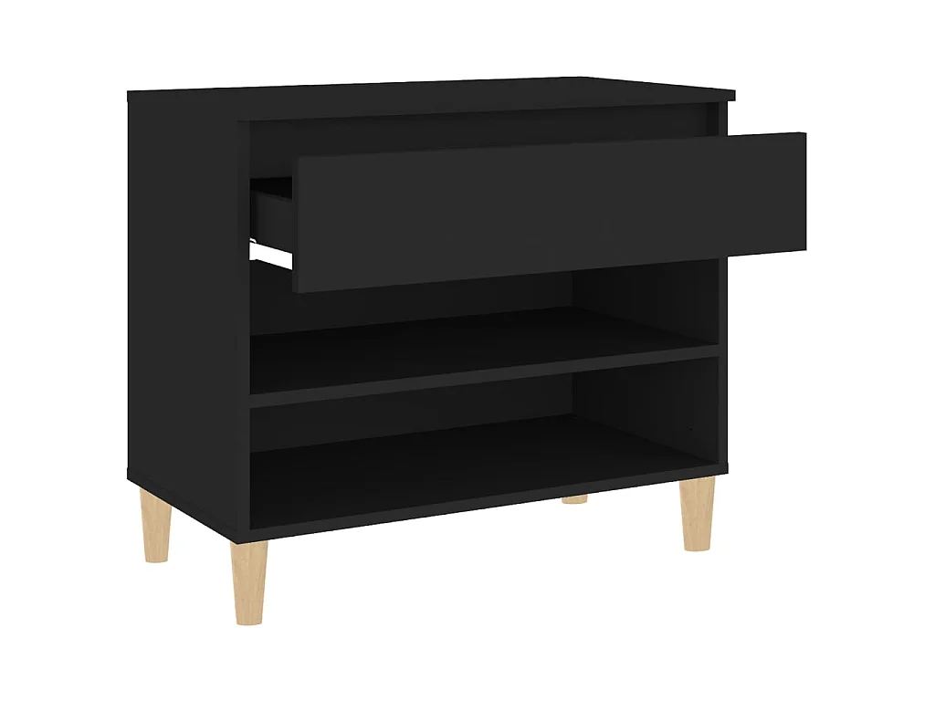 Armoire à chaussures Noir 70x36x60 cm Bois d'ingénierie