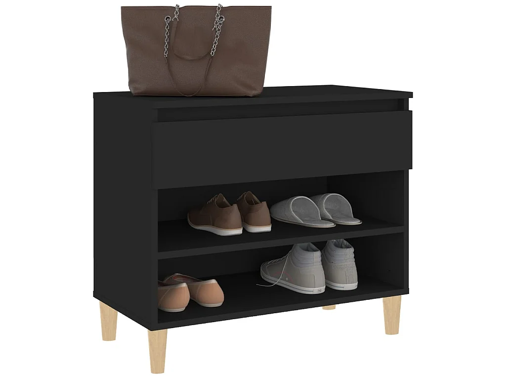Armoire à chaussures Noir 70x36x60 cm Bois d'ingénierie