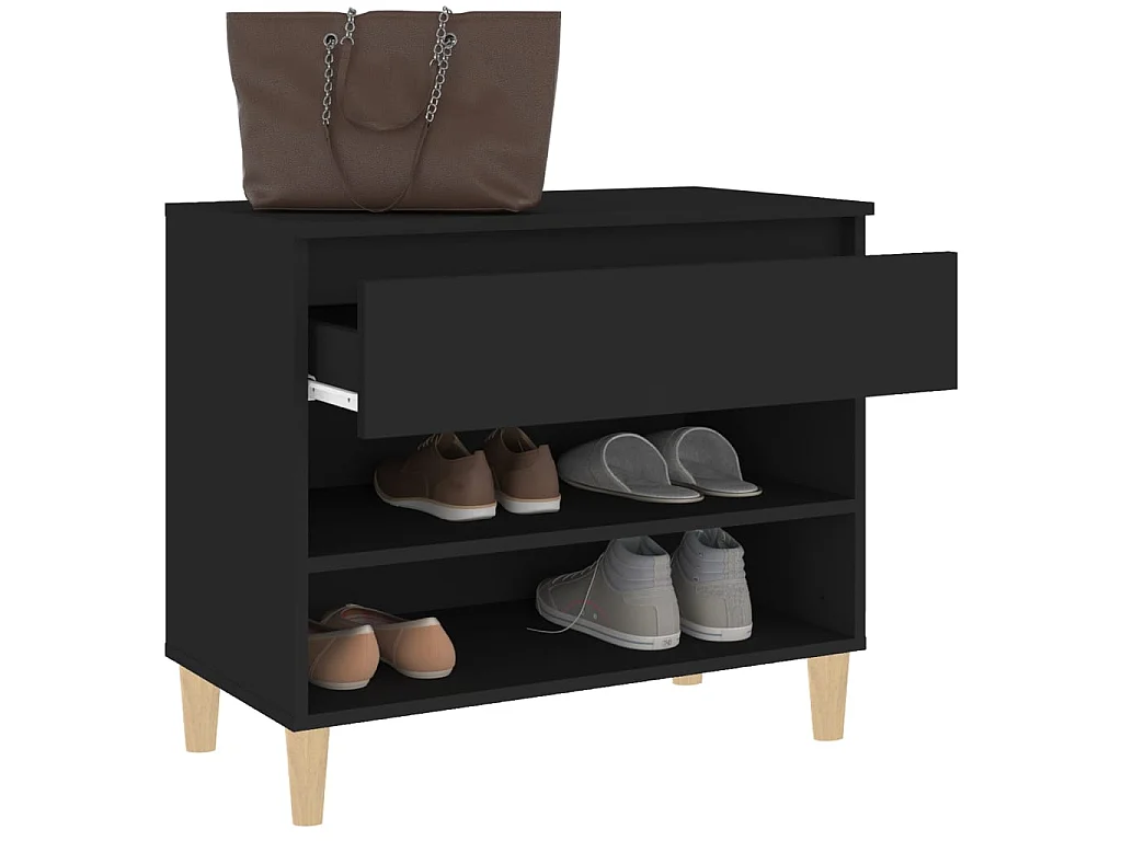 Armoire à chaussures Noir 70x36x60 cm Bois d'ingénierie