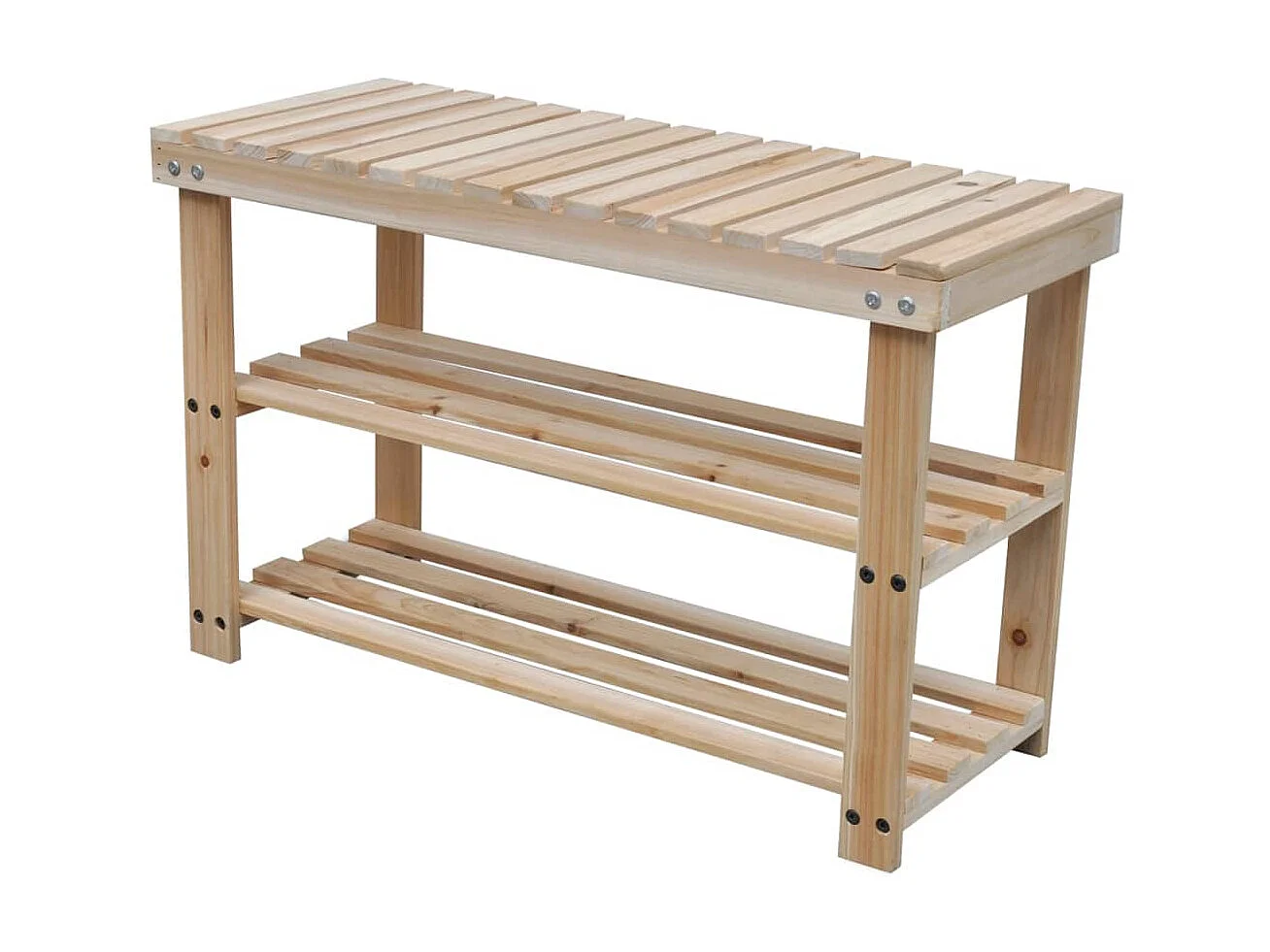 2 in 1 schoenenrek met werkblad 2 stuks Massief hout