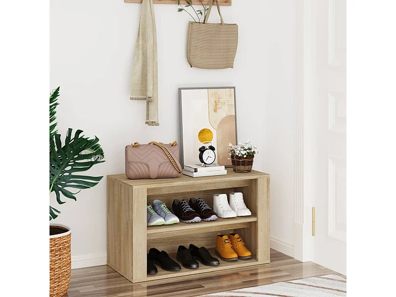 zapatero roble Sonoma 75x35x45 cm Madera contrachapada