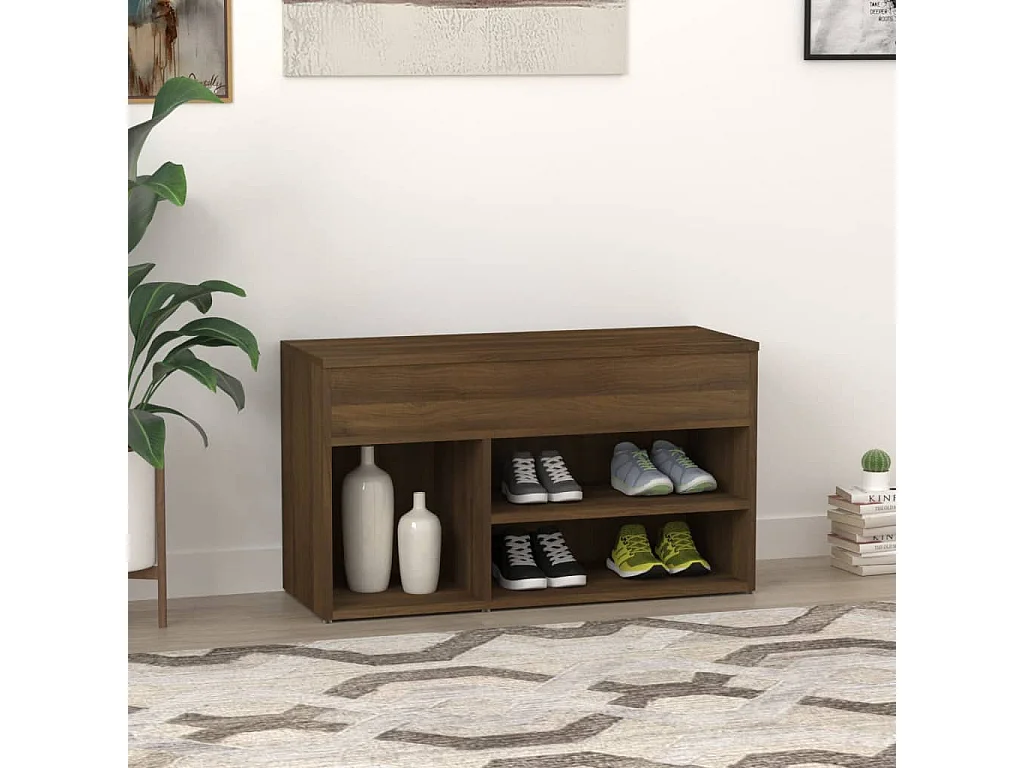 Schuhbank Braune Eiche 80x30x45 cm Holzwerkstoff