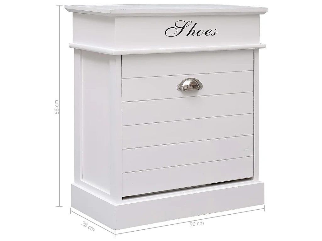Armoire à chaussures Blanc 50 x 28 x 58 cm Bois de Paulownia