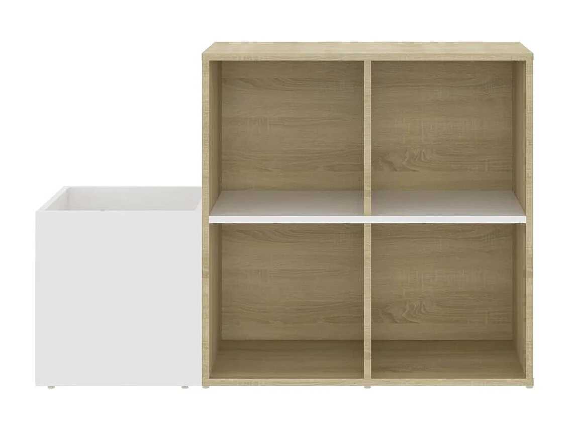 Scarpiera Bianco e rovere 105x35,5x70 cm Truciolare