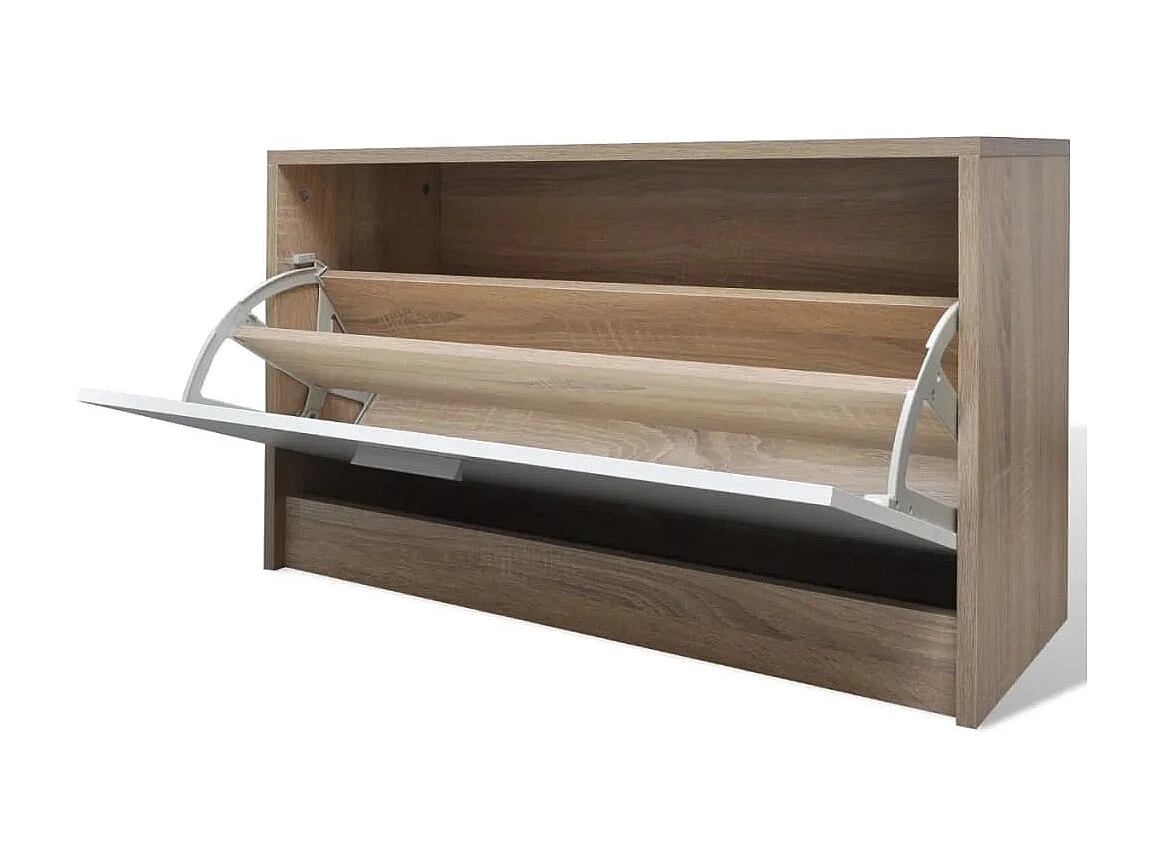 Sapateira 3 em 1 Madeira Carvalho e branco