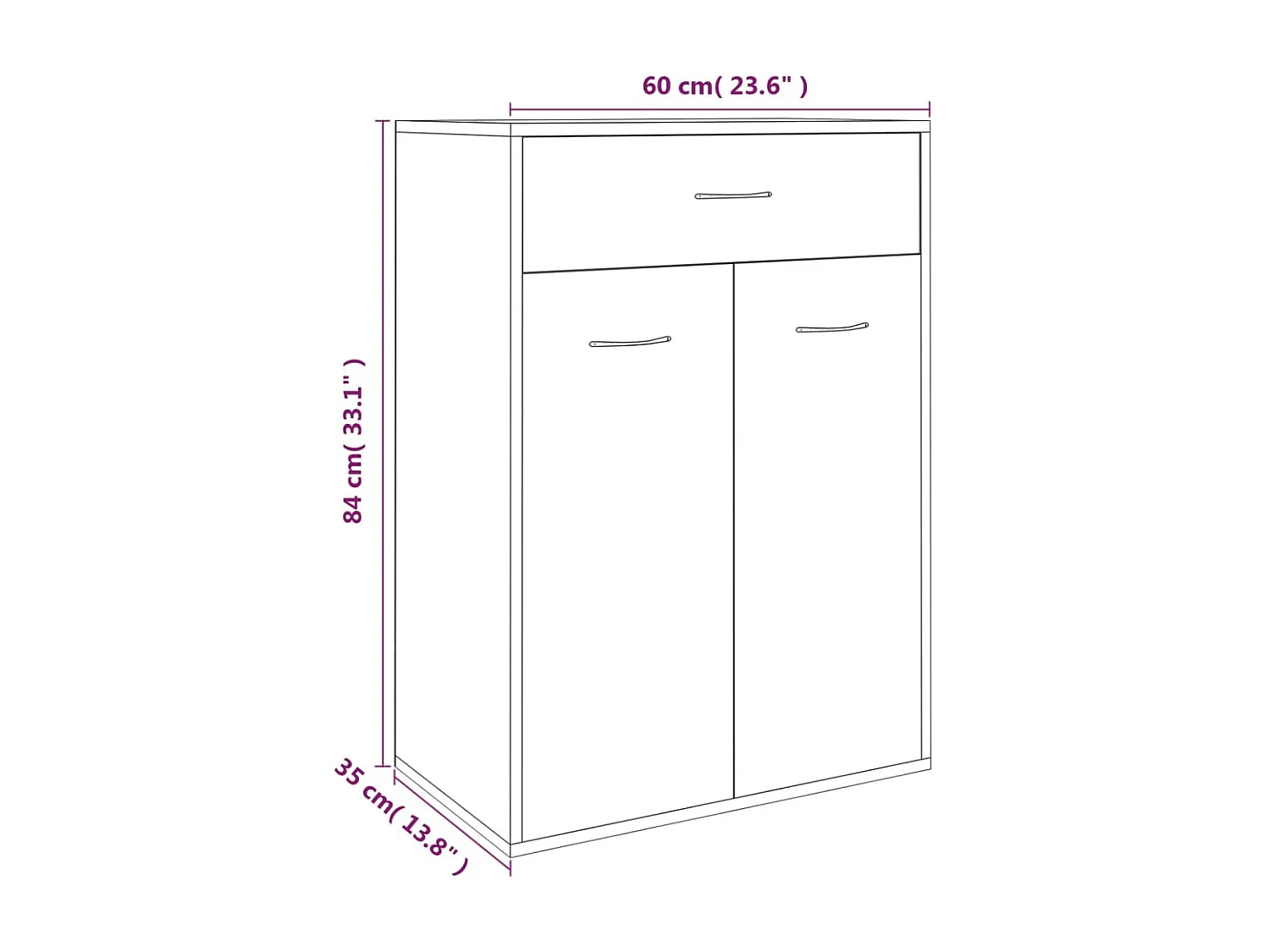 Armoire à chaussures Chêne fumé 60x35x84 cm Bois d'ingénierie