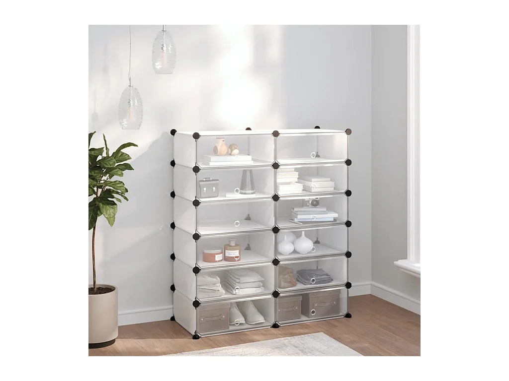 étagère à chaussures Transparent 94,5x36,5x106 cm PP