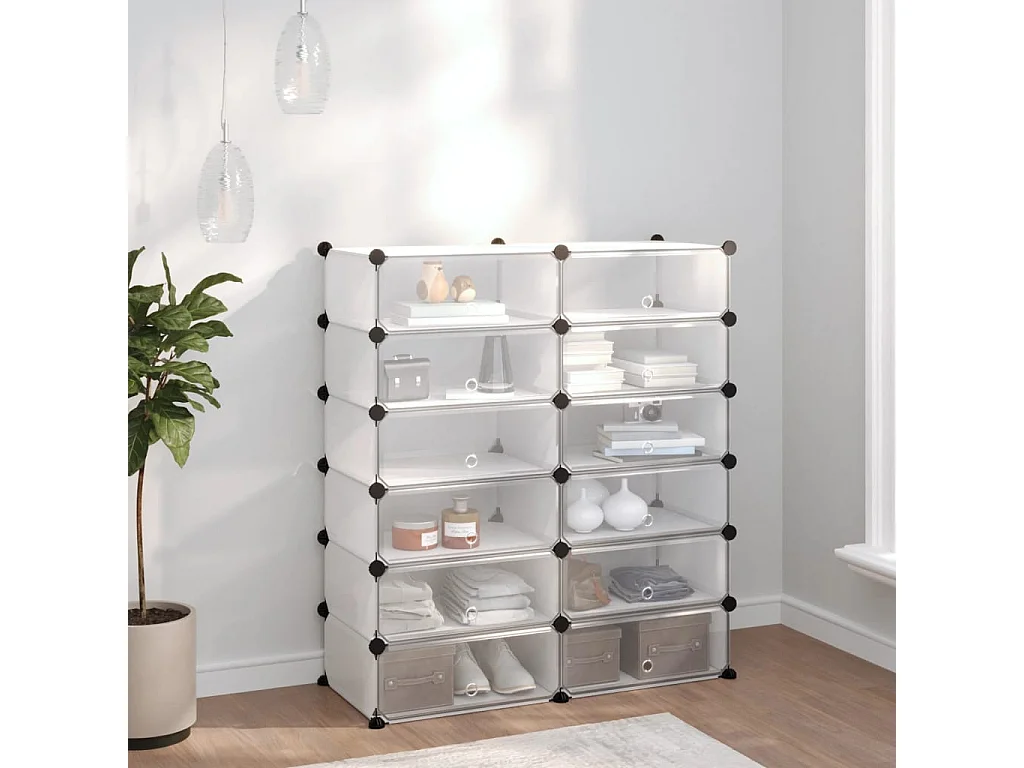 étagère à chaussures Transparent 94,5x36,5x106 cm PP