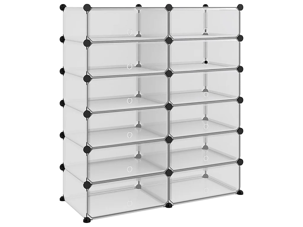 étagère à chaussures Transparent 94,5x36,5x106 cm PP