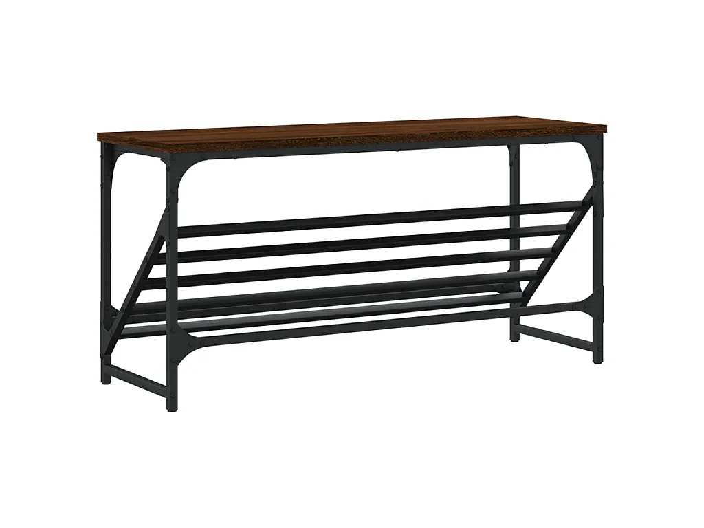 zapatero roble marrón 90x30x45 cm madera contrachapada