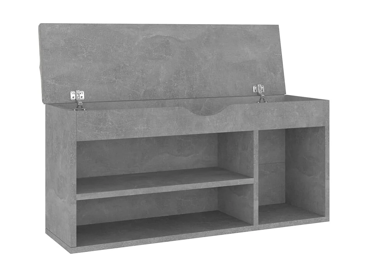 Banco de sapatos com almofada Cinza concreto 104x30x49cm Aglomerado