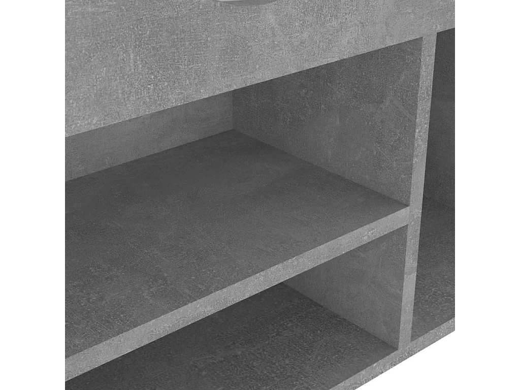 Banco de sapatos com almofada Cinza concreto 104x30x49cm Aglomerado