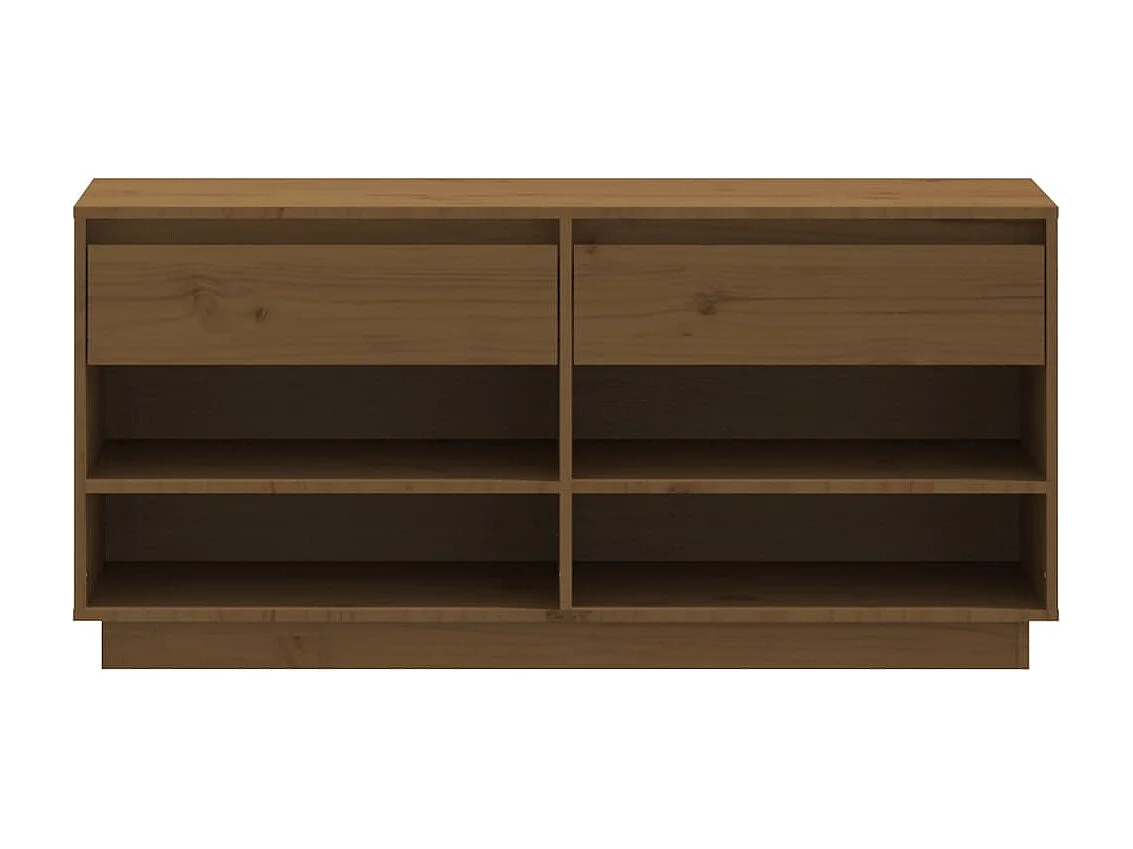 Schoenenkast Honingbruin 110x34x52cm Massief grenenhout