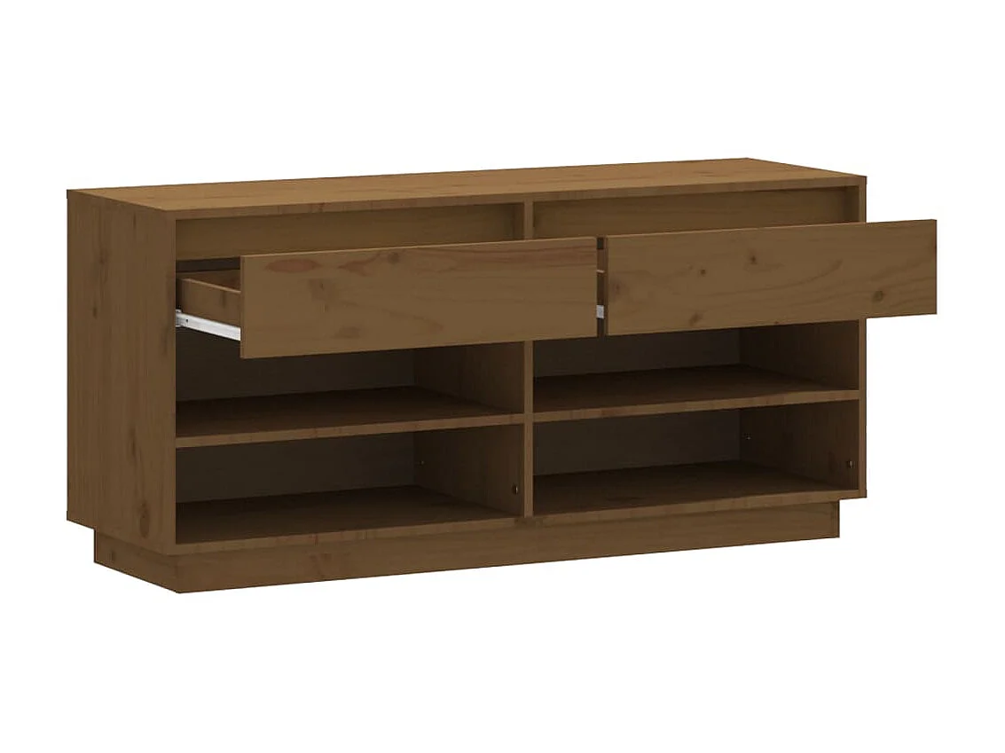 Schoenenkast Honingbruin 110x34x52cm Massief grenenhout