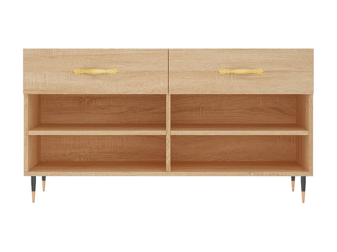 Banc à chaussures chêne sonoma 102x35x55 cm bois d'ingénierie