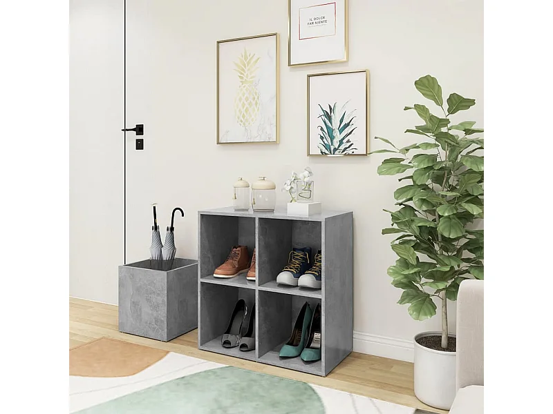 Entree schoenenkast Betongrijs 105x35,5x70 cm Spaanplaat