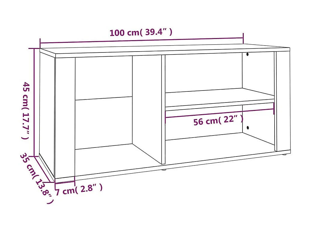 Armoire à chaussures Noir 100x35x45 cm Bois d'ingénierie