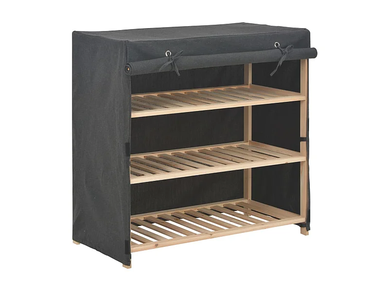 Armoire à chaussures avec housse Gris 79x40x80 cm  Tissu