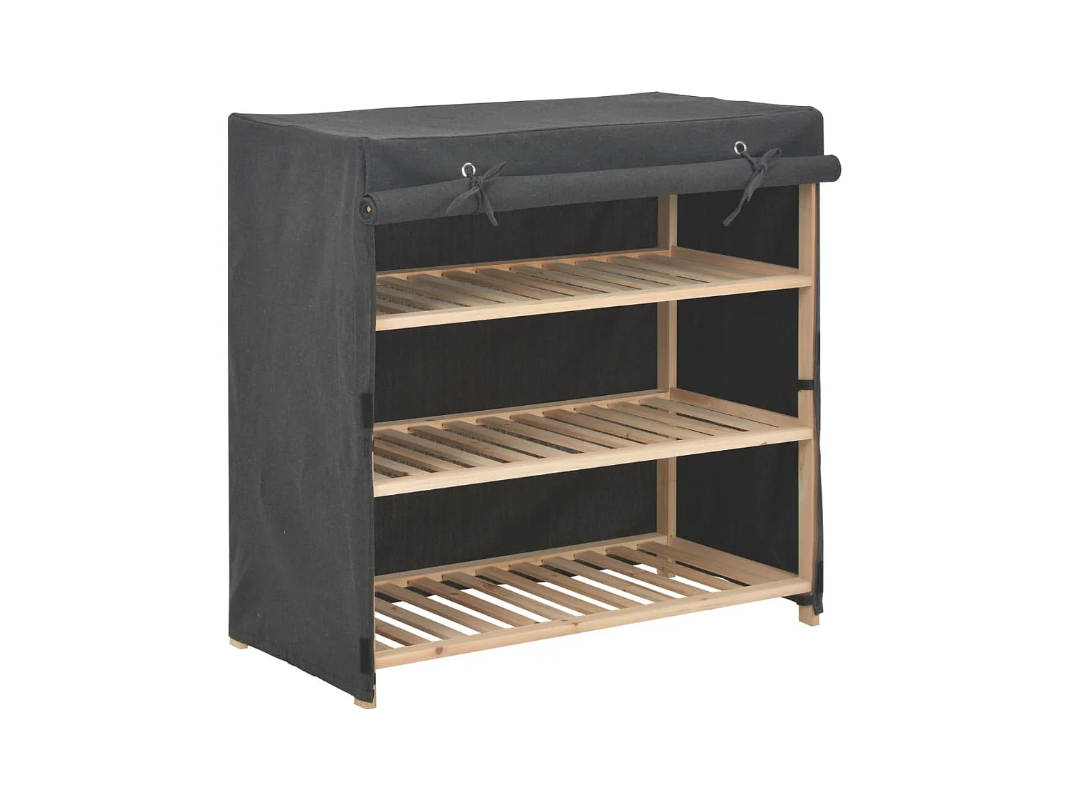 Schoenenkast met hoes Grijs 79x40x80 cm Stof